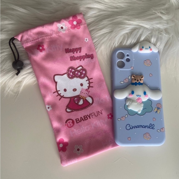 Other - Sanrio Hello Kitty Cinnamoroll iPhone 11 Apple Case & Drawstring Pouch